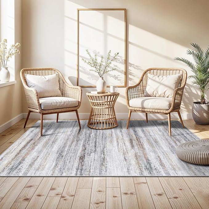 4x5 Area Rugs for Entryway Washable: Easy-to-Clean Rug for Office Kitchen - Image 2