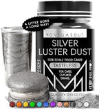 MONÉGASQUE Silver Edible Glitter for Drinks 15g – Edible Glitter for Cakes & Cocktails - Halloween Drink Decorations Shimmer - Silver Luster Dust for Cocktail, Cake Decorating, Food Decorations Spray