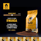 Gorilla's Coffee 100% Arabica - Medium Roast Ground Coffee, Fair Trade, Smooth, Balanced, Aromatic, Spice & Luscious Fruit Notes | Premium Rwandan Coffee | Rich, Flavorful, and Aromatic (500g/17.6oz)