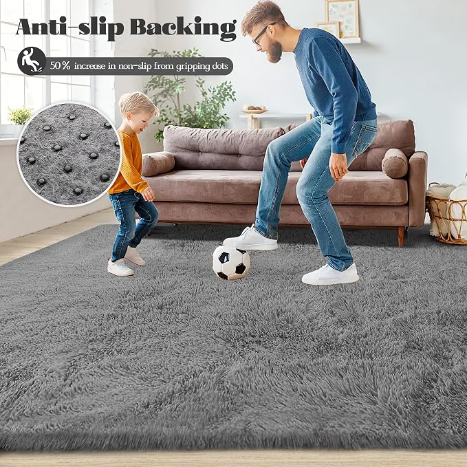 6x9 Area Rug for Living Room: Fluffy Shag Soft Washable Rugs Large Fuzzy Plush - Image 7