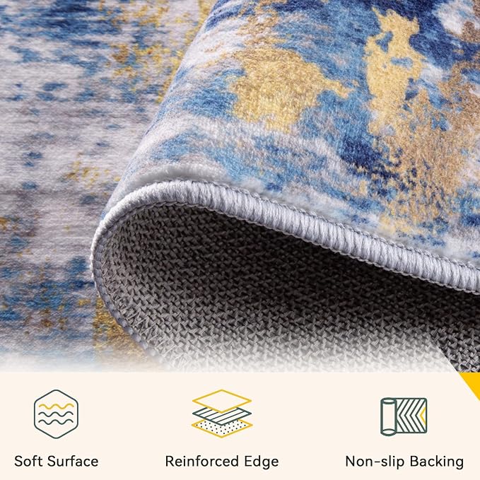 RELEANY Washable 5'x8' Abstract Area Rug - Image 5