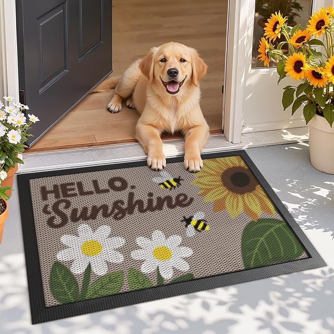 LUMI Outside Welcome Door Mat 17x30, Non-Slip Durable Rubber Easy Clean | - Image 3