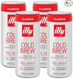 illy Ready To Drink Coffee - Cold Brew Cans - 100% Arabica Coffee - Smooth & Refreshing Taste - Convenient, Easy to Carry Coffee Drink – No Preservatives - 8.5 oz. (Pack of 4)