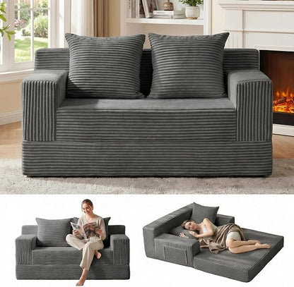 Erament Convertible Sofa Bed, Loveseat Folding Floor Futon Sleeper Sofa Couch by Unknown