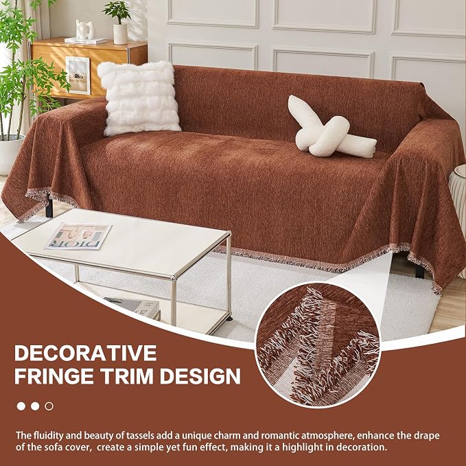 DREAMINGO Sofa Covers Washable Thick Chenille Couch Cover - Image 5