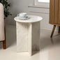 JONATHAN Y Javier Solid White Marble End Table, 17.75" Round Modern Accent Side by JONATHANY