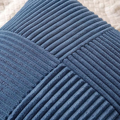 MIULEE Dusty Blue Decorative Euro Sham Pillow Covers 24x24 Inch 2 Pack | - Image 2
