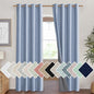 NICETOWN Stone Blue Vintage Linen 100% Blackout Curtains by NICETOWN