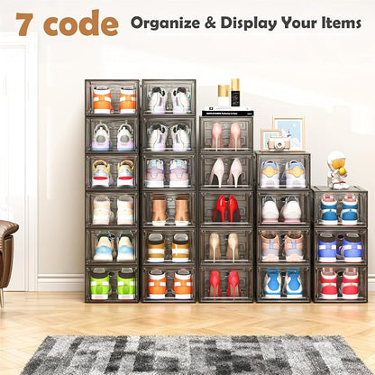 7 code Large Clear Shoe Boxes Organizer【Thicker Material】 Stronger Shoe Box - Image 9