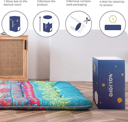 MAXYOYO Bohemian Retro Mattress Boho Floral Japanese Futon Mattress Tatami - Image 6