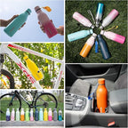 BJPKPK Insulated Water Bottles, 18 oz Stainless Steel Metal Water Bottle with Strap, BPA Free Leak Proof Thermos, Mugs, Flasks, Reusable Water Bottle for Sports & Travel, Orange
