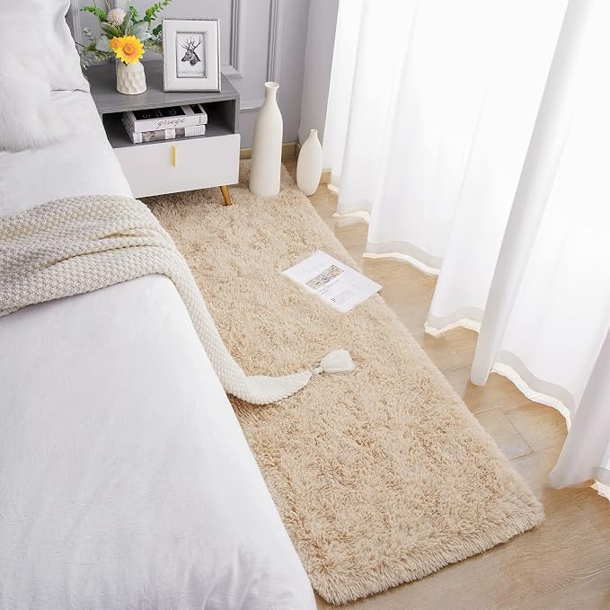 Chicrug Soft Runner Rug for Bedroom Living Room Plush Fluffy Rugs 2x8 | Shag - Image 3