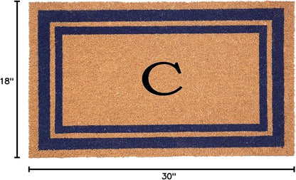 Calloway Mills 153001830C Dark Blue Border 18" x 30" Monogram Doormat - Image 2