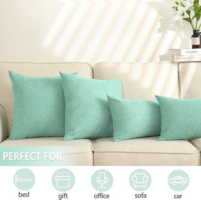 Stellhome Pack of 2 Spring Burlap Throw Pillow Covers Farmhouse Linen Cushion - Image 5
