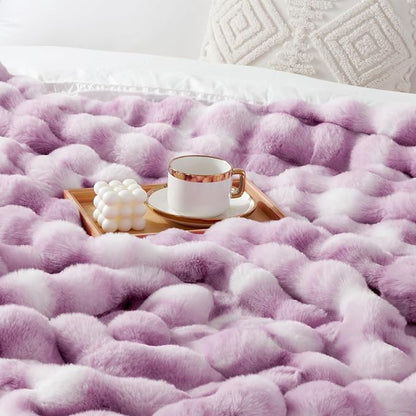 Luxury 1000GSM Faux Rabbit Fur Throw Blanket - Image 9