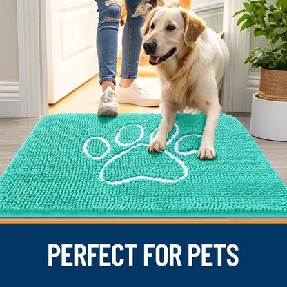 OLANLY Dog Door Mat for Muddy Paws 40x32, Paw Print Design Chenille Mud Mat | - Image 6