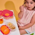 b.box Snack Box for Kids & Toddlers: 2 Compartment Snack Containers, Mini Bento Box, Lunch Box. Leak Proof, BPA free, Dishwasher safe. School Supplies. Ages 4 months+ (Blue Slate, 12oz capacity)