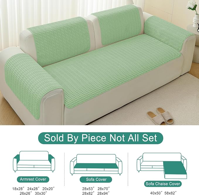 Foxdecor Couch Covers for Sofa, Chaise Cover Sofa Seat Covers, Anti-Slip Dog - Image 6
