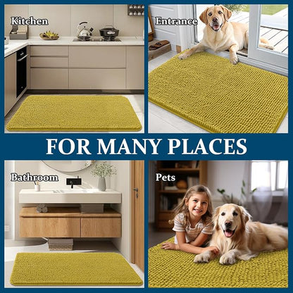OLANLY Dog Door Mat for Muddy Paws 36x24, Super Absorbent Chenille Mud Mat | - Image 8