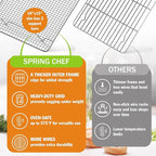 Spring Chef 10 x 15 Inch Stainless Steel Cooling Rack for Cooking & Baking - Heavy Duty Cookie Cooling Rack for Kitchen - Oven Safe - Fits Jelly Roll Pan - Dishwasher Safe