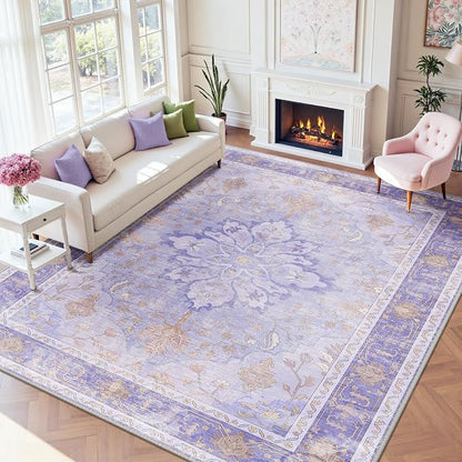 RELEANY Washable Area Rug, Large 9'x12', Water Repellent, Pet Friendly by RELEANY