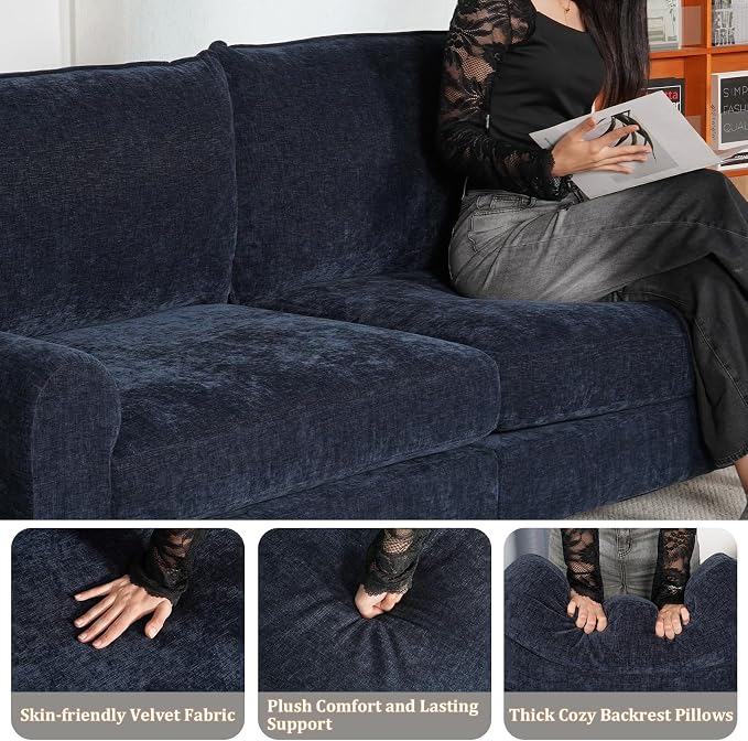 EASE MOOSE 100" Chenille L-Shaped Sectional Sofa, Modern Deep Seat Modular Couch - Image 7