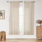Linen Curtains 70 Inch Length for Living Room Back Tab Semi Sheer Light by Nanspring