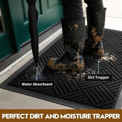 Front Door Mat, Heavy Duty Waterproof Doormat 31.5"x20", Stain Fade Resistant - Image 3
