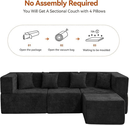 MONVANE 103'' Modular Sectional Sofa, Cloud Sectional Couch - Image 7