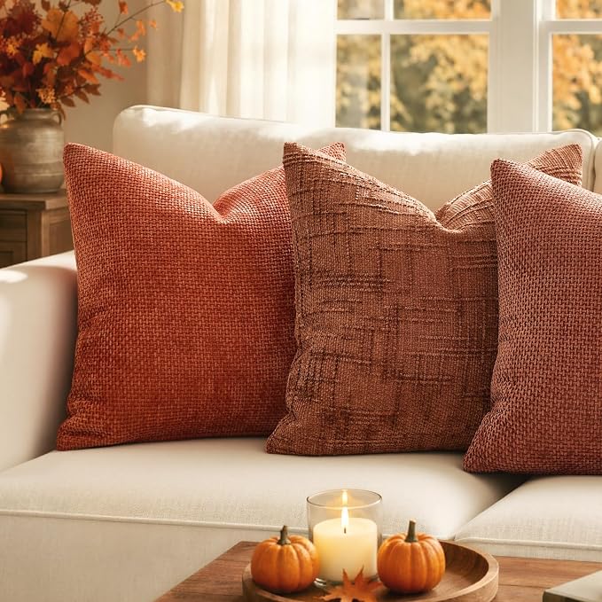 MIULEE Fall Decorative Lumbar Throw Pillow Covers 12x20 Burnt Orange 2 Pack | - Image 4