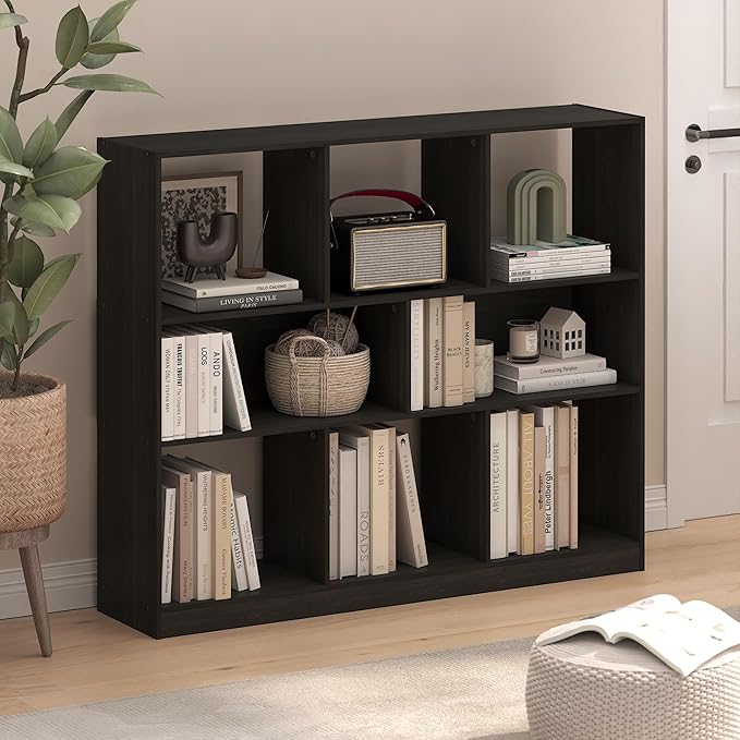 Furinno DALY Book Shelf, 8-Cube Bookshelf, Horizontal Cube Storage Organizer - Image 2