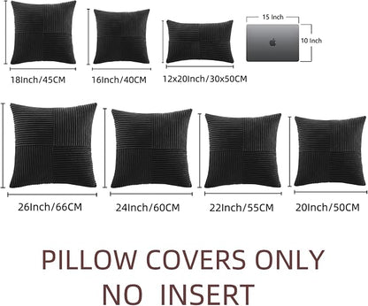 Fancy Homi 2 Packs Black Decorative Throw Pillow Covers 18x18 Inch - Image 7