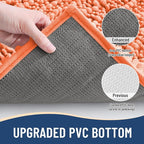 Arotive Luxury Chenille Bathroom Rug Mat, Extra Soft Thick Absorbent Shaggy Bath Rugs, Non-Slip Machine Wash Dry, Plush Bath Mats for Bathroom, Shower and Tub, 70x24, Coral