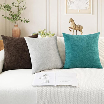 CaliTime Decorative Couch Throw Pillow Covers 18 X 18 Inches Coffee | Pack of 2 - Image 5