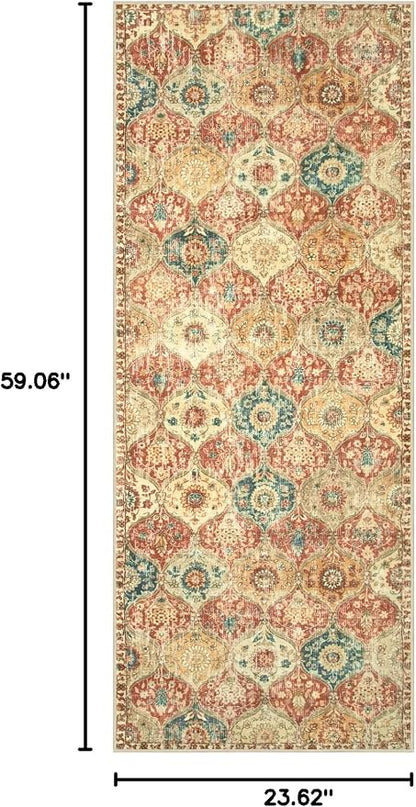 Lahome Moroccan Hallway Rug, 2x5 Washable Kitchen Runner Rug Non Slip | Kitchen - Image 2