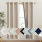 NICETOWN Cream 100% Blackout Linen Curtains 72 inch Long Burg by NICETOWN