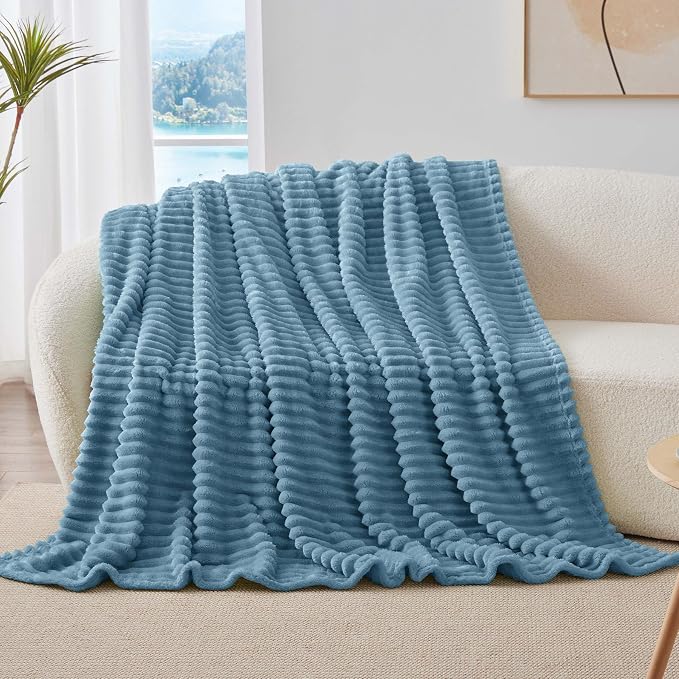BEDELITE Ribbed Fleece Throw Blanket - Image 8