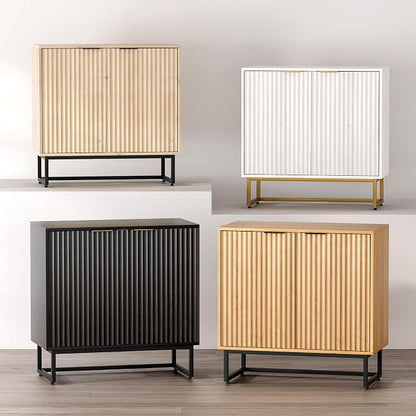 EYYTHUNG Fluted Storage Cabinet Sideboard Buffet Cabinet, Modern Accent Cabinets - Image 8