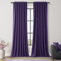 New Purple 100% Blackout Linen Curtains 96 Inch Length 2 Panels Set by Guken