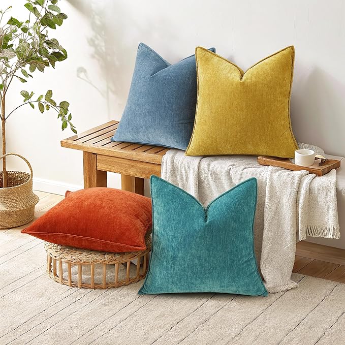 decorUhome Summer Couch Euro Sham Throw Pillow Covers 24x24 Set of 2, - Image 4