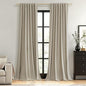 Extra Long 100% Blackout Linen Curtains by Guken