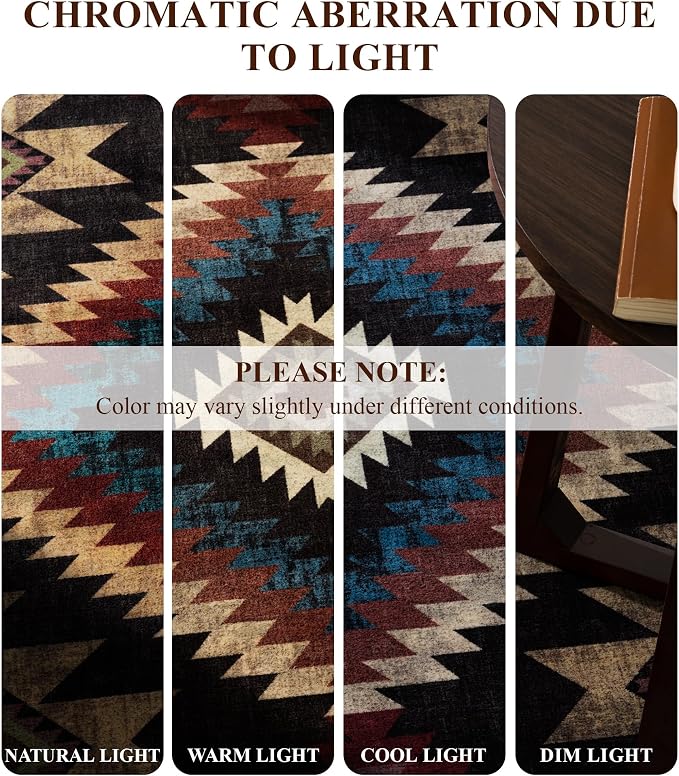Rustic Cabin Area Rug 10x14, Lodge Wildlife Bear Washable Large Area Rug - Image 9