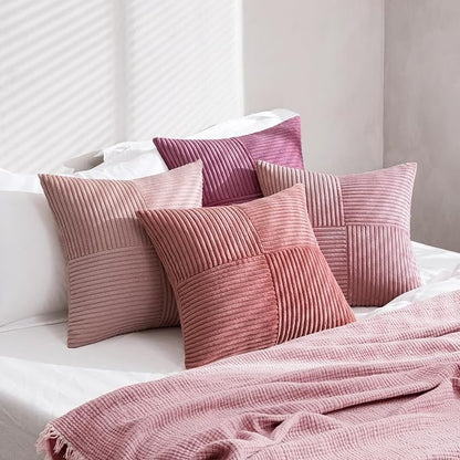 MIULEE Pink Spring Throw Pillow Covers 20x20 Inch Set of 4 Boho Farmhouse - Image 4