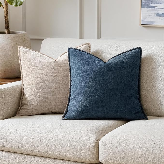 MIULEE Decorative Couch Throw Pillow Covers 20x20 Inch Dark Blue 2 Pack | - Image 4
