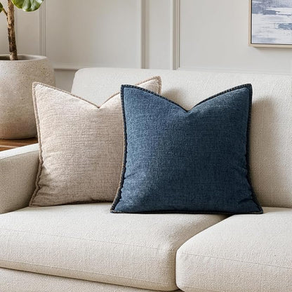 MIULEE Decorative Couch Throw Pillow Covers 20x20 Inch Dark Blue 2 Pack | - Image 4