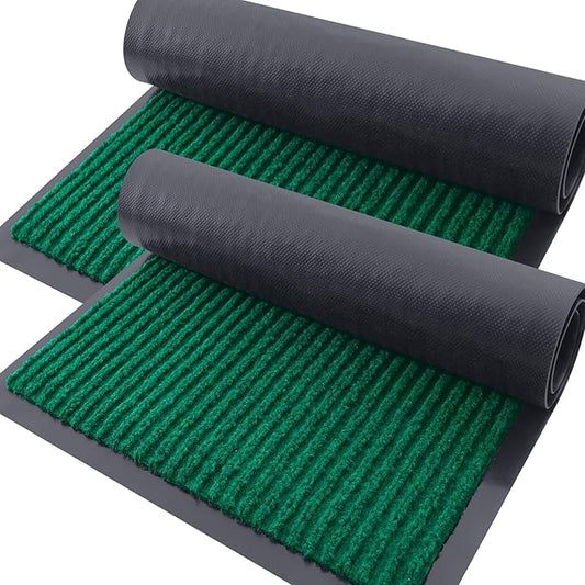 OLANLY 2-Pack Front Door Mats 47x23, Waterproof Heavy-Duty Doormats | Green by OLANLY