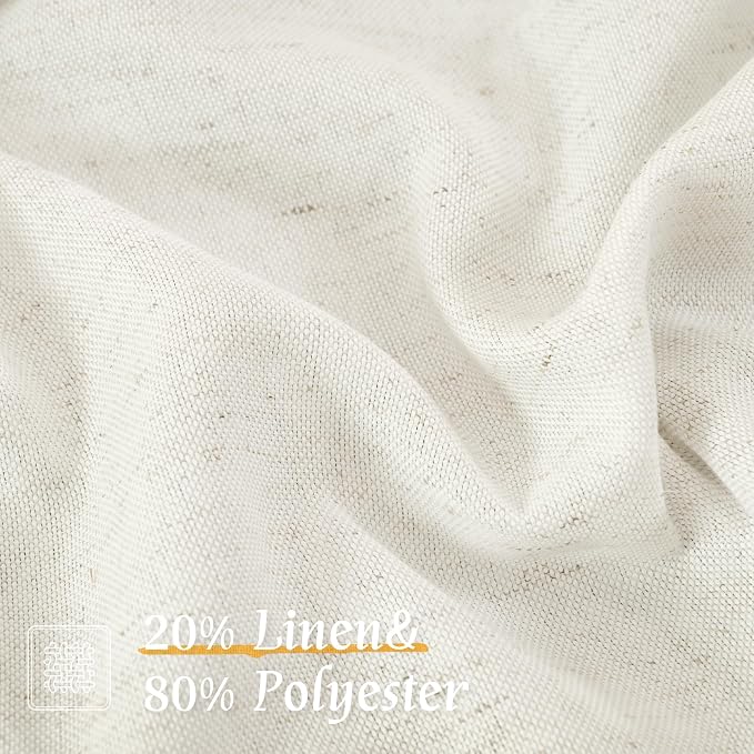 Light Filtering Natural Linen 63 Inch Length Curtains - Image 2