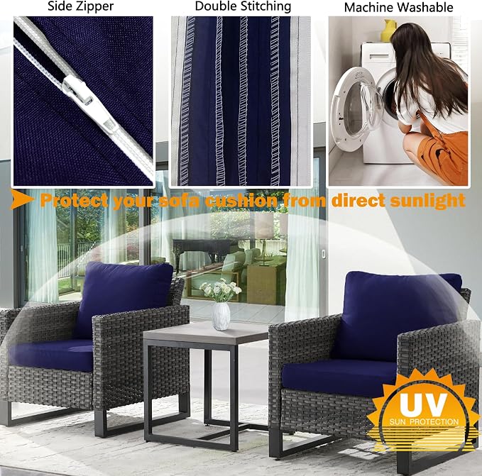 Sqodok Outdoor Cushion Covers 18x18 inch, Wicker Chair - Image 4