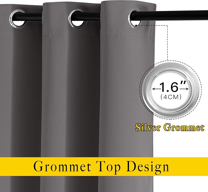 NICETOWN Bedroom Blackout Curtains 54 inch Long - Image 3