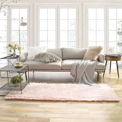 Ashler faux fur rug, Fluffy Shaggy Area Rug Ultra Soft 2.2 x 6 Feet Rectangle - Image 2